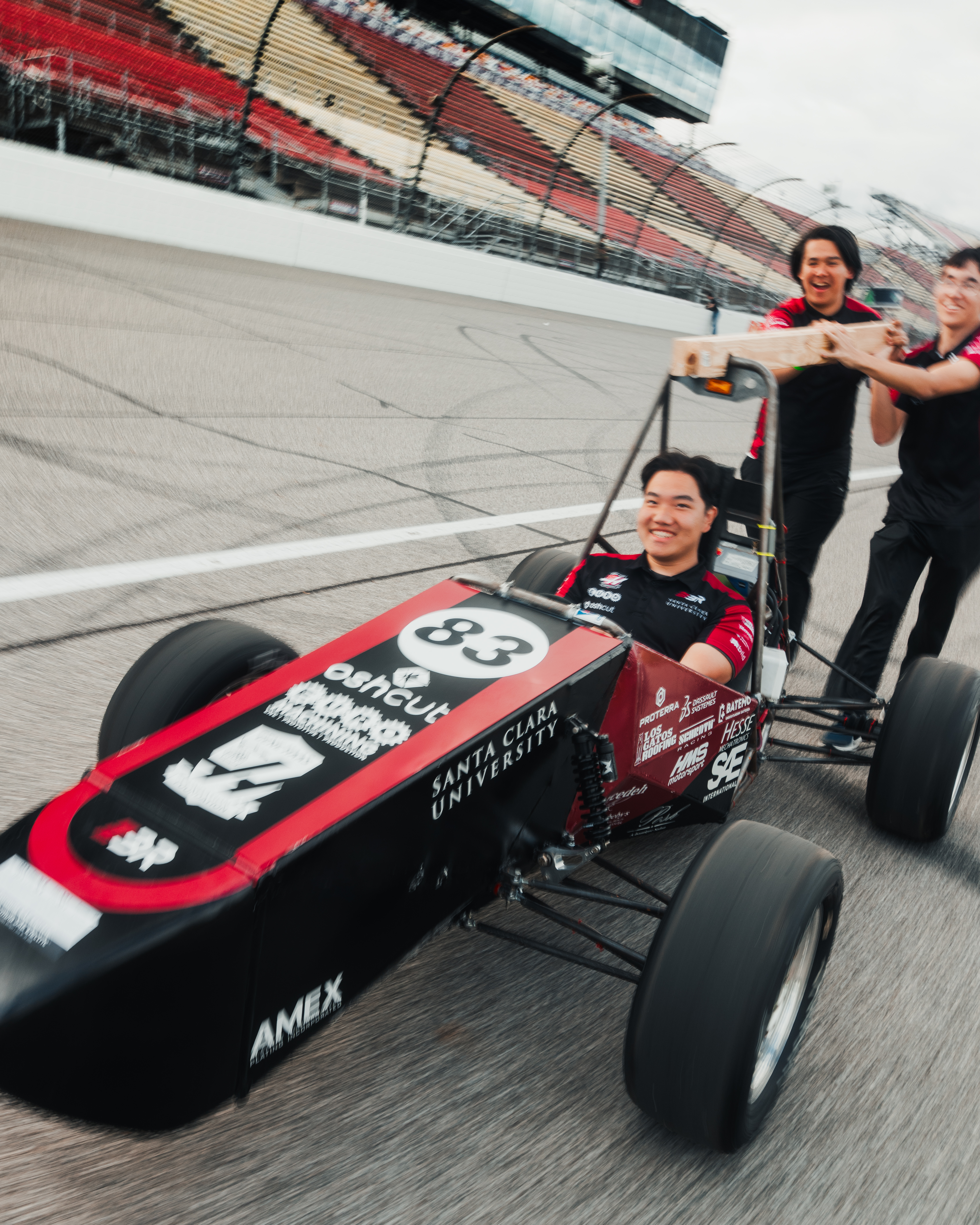 Bronco Racing students working on and presenting their Formula SAE car, photo 17